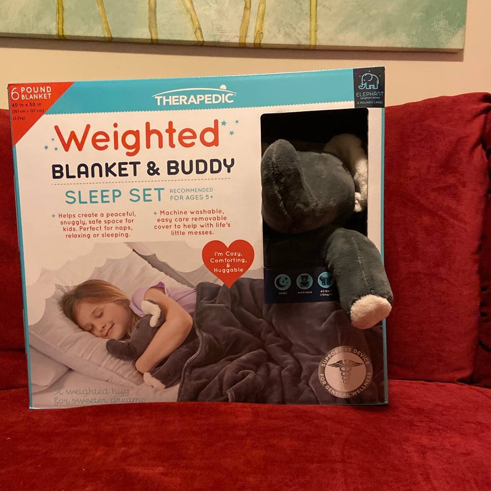 Therpedic Weighted Blanket & Buddy, Elephant
